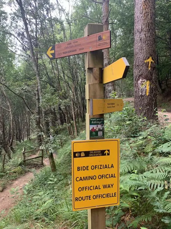 Camino de Santiago sign