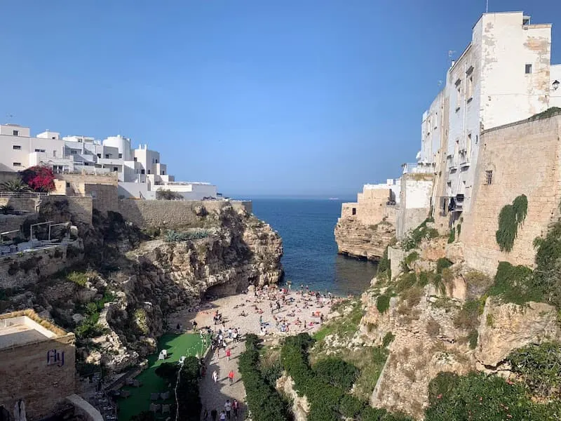 The Ultimate Puglia Road Trip Itinerary: 4 Puglia Itinerary Samples (2023) 13 Lama Monachile beach in Polignano a Mare is a must-see on a Puglia road trip