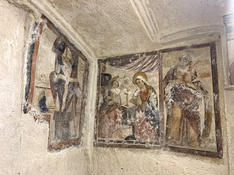 Matera Italy San Pietro Barisano frescoes