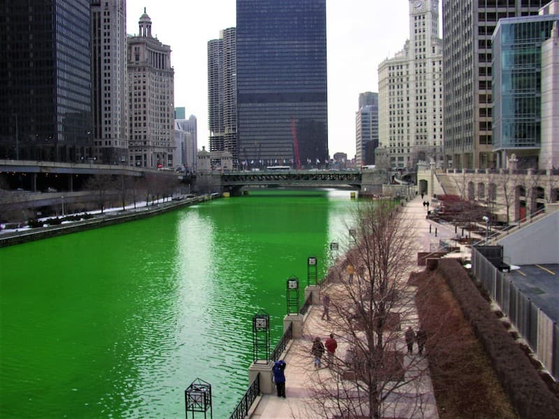 Chicago is amomg for the best places to tarvel in March USA for the epic St Patrick's Day celebration 