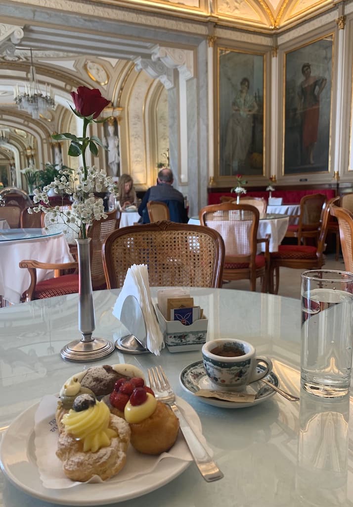 Having espresso coffee with pastries at the Gran Caffè Gambrinus is among the best things to do in Naples Italy 