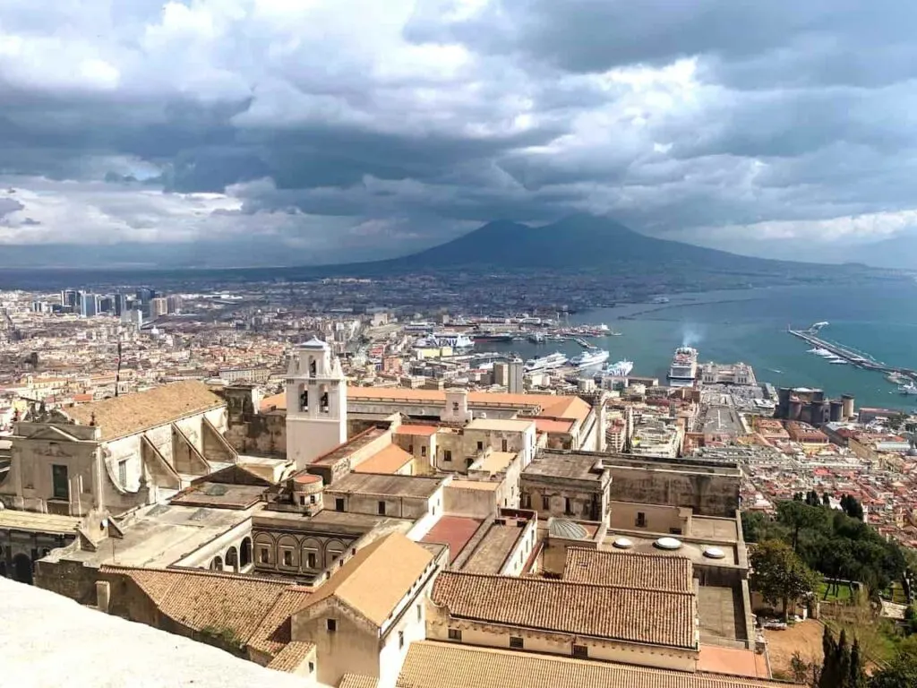 One day in Naples itinerary 17 View of the Bay of Naples and Vesuvius from the Castel Sant'Elmo