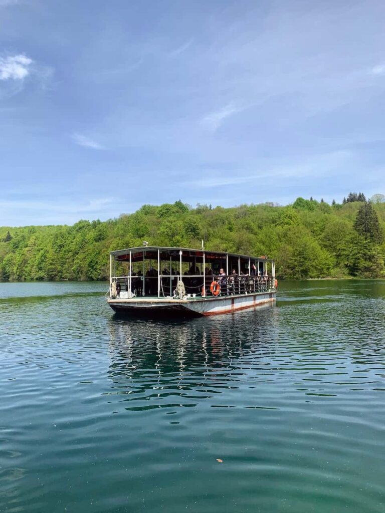 A ferry boat on Kozjak Lake on my visit to Plitvice Lakes National Park in Croatia 