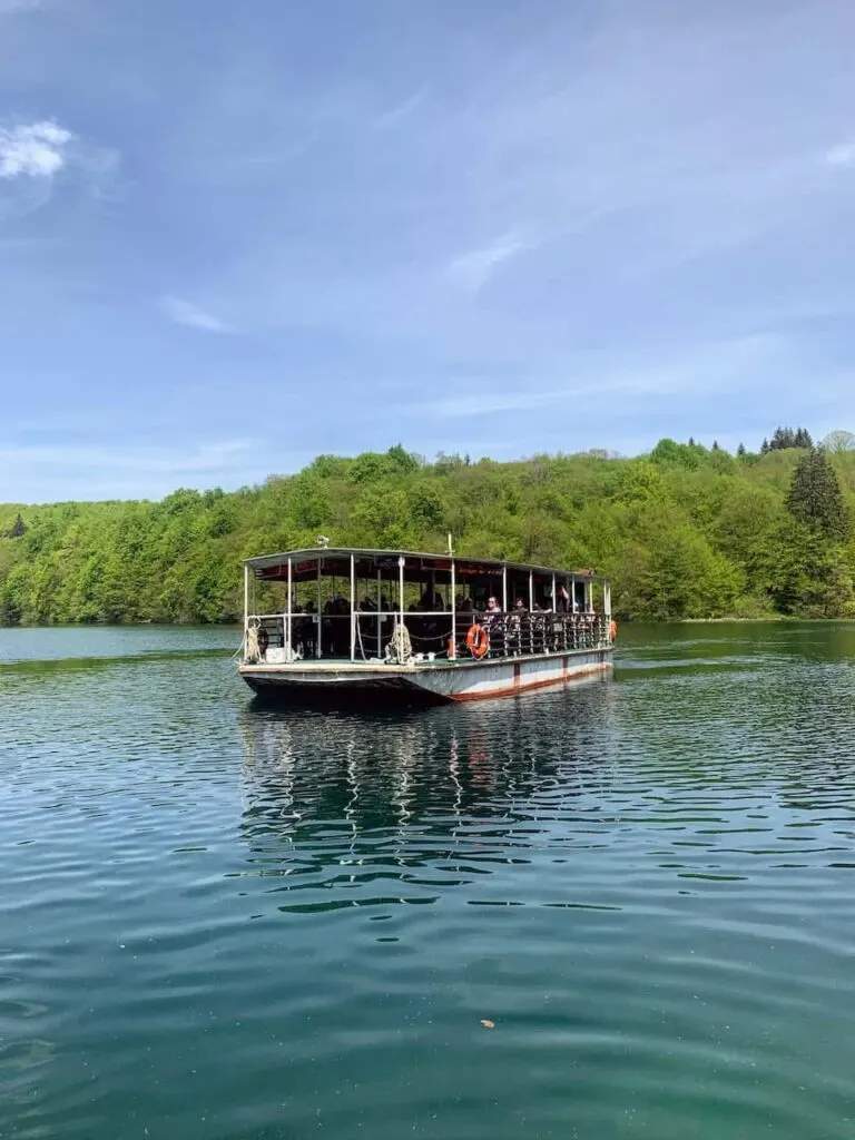 A ferry boat on Kozjak Lake on my visit to Plitvice Lakes National Park in Croatia 