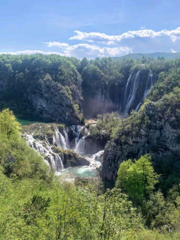 Visit Plitvice Lakes National Park in Croatia and see 90 waterfalls and 16 lakes