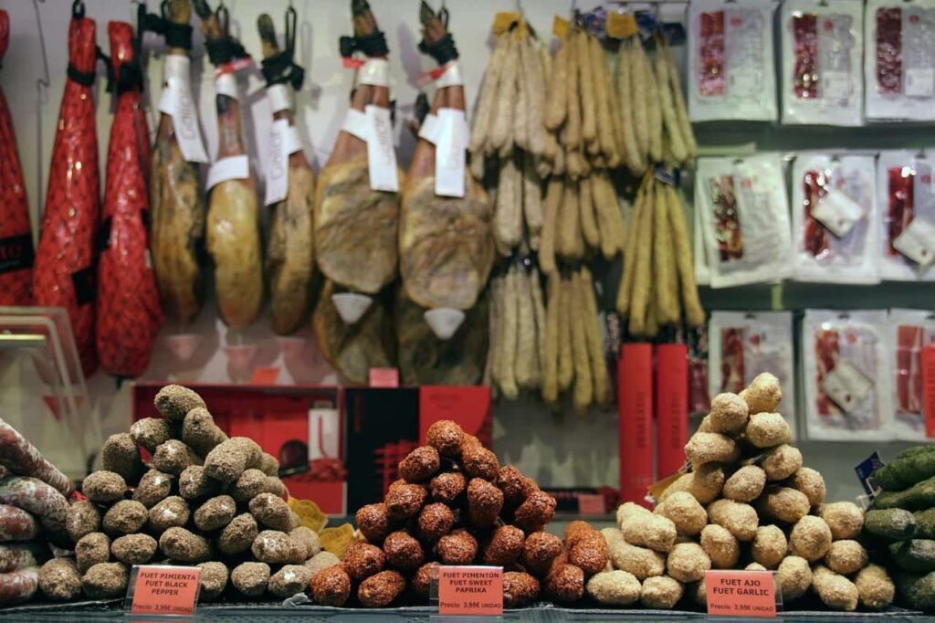 Catalan fuet sausages are some of the best foods of Barcelona 
