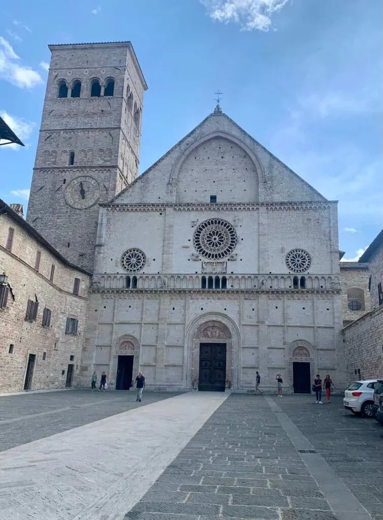 Basilica of San Rufino is on every tourist map of Assisi Italy 