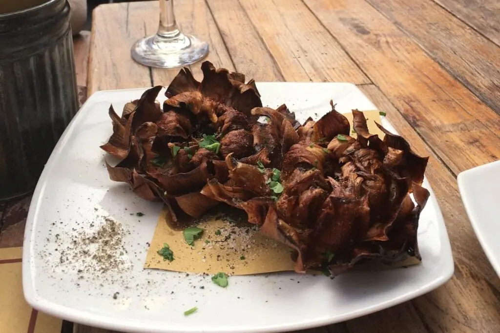 Roman Jewish style artichokes are a must-try on any 2 days in Rome itinerary 