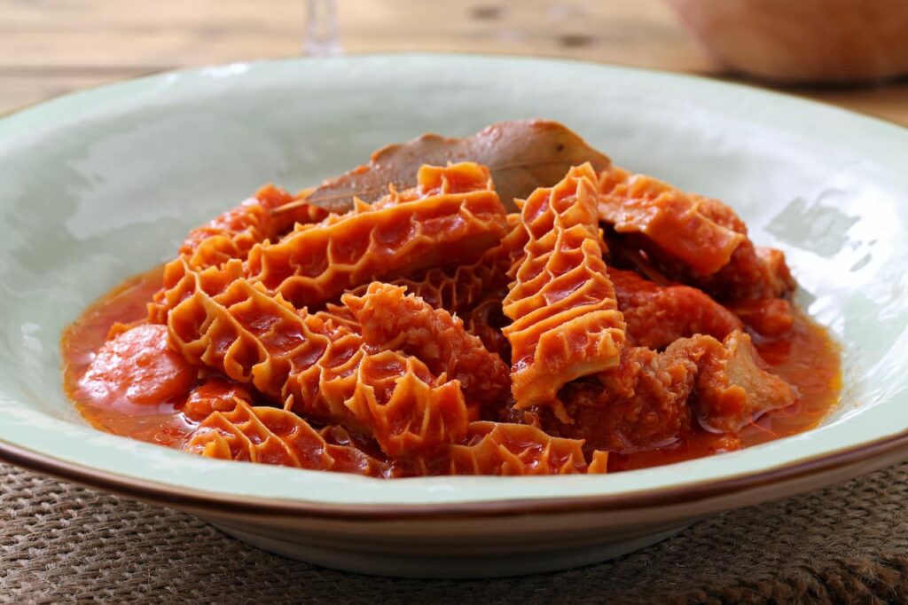 Tripe is a traditional food in Rome.Trippa alla Romana is a famous dish in Roem Italy 