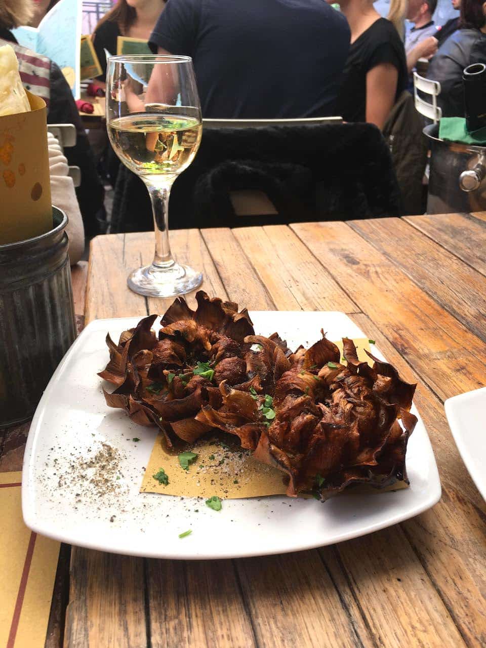 carciofi alla giudia is a traditional food in Rome and a must-try on any 2 days in Rome itinerary