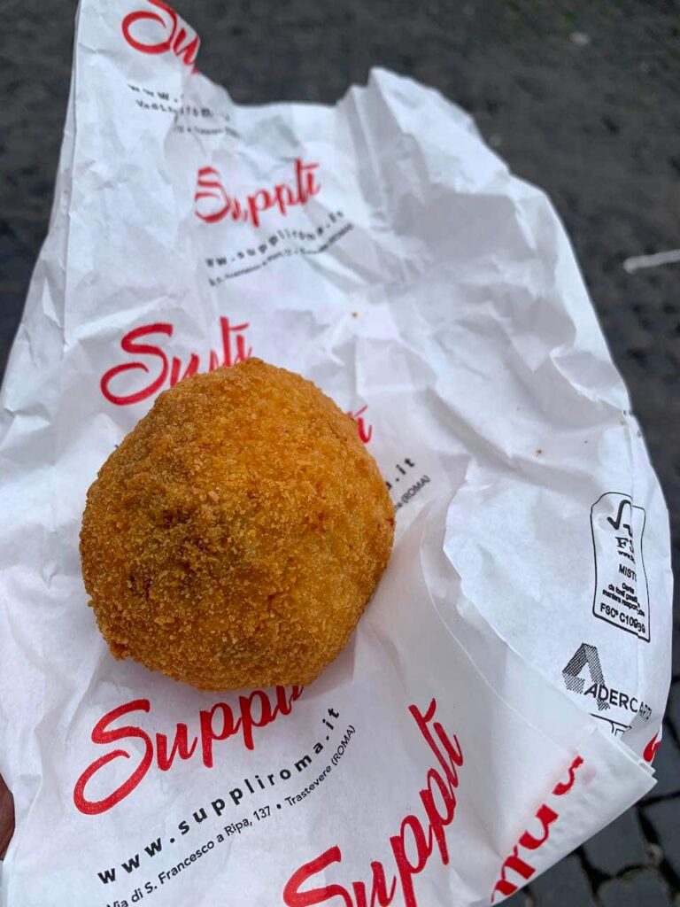 Suppli balls are a popular food in Rome