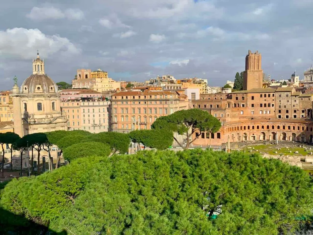 A view of Rome from the Alter of the Fatherland in Rome  Italy 