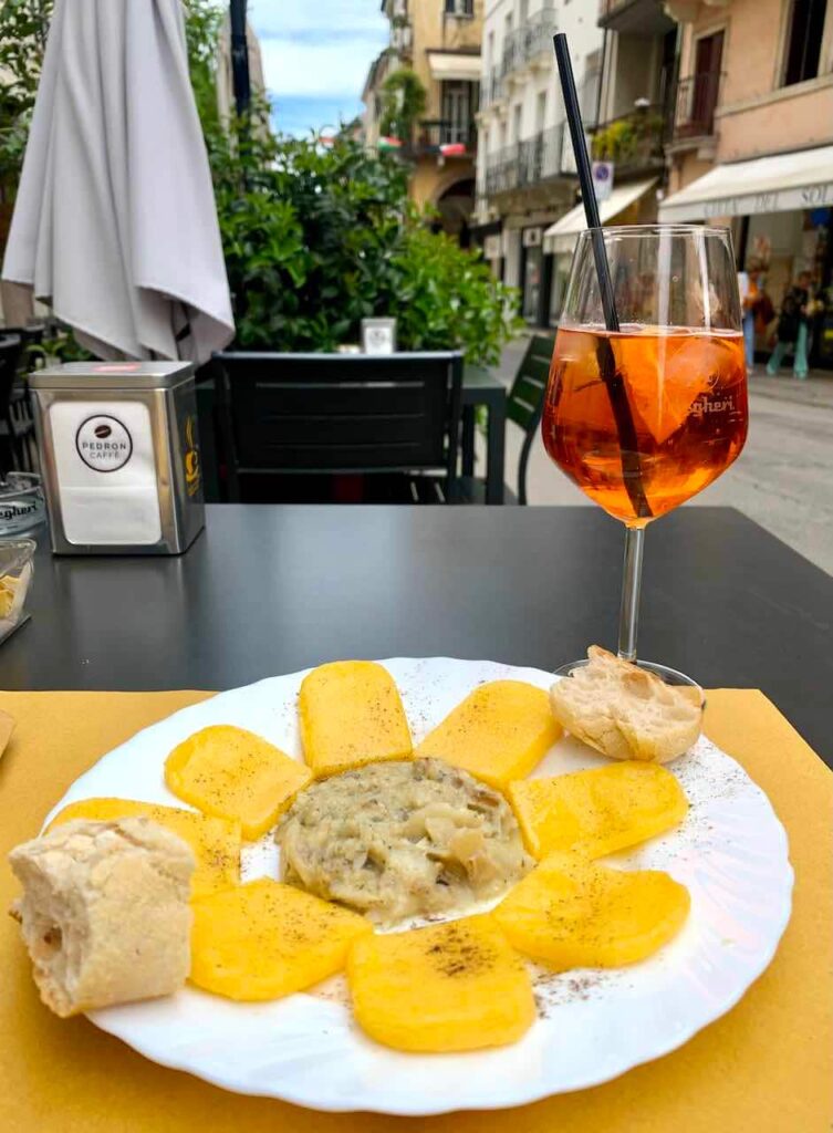 A plate with Baccala alla Vicentina in Vicenza Italy 