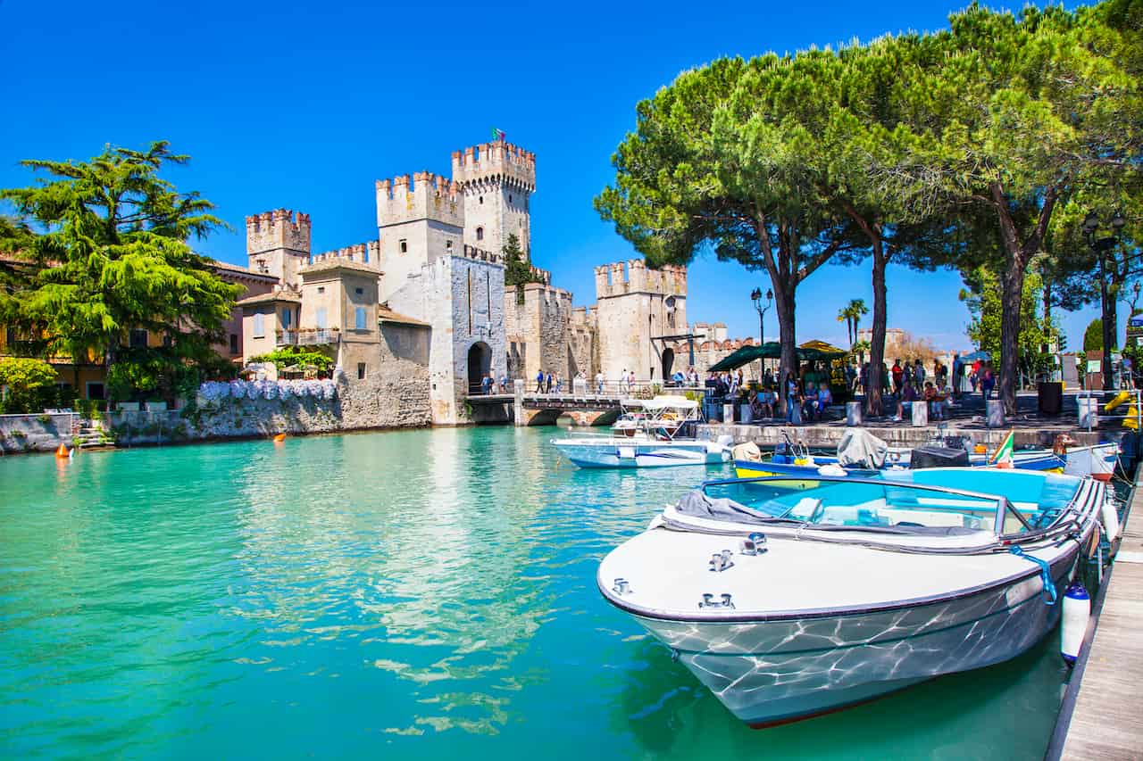 Scaligero Castle in Sirmione on the Garda Lake. Visting Lake Garda is among the best day trips from Venice