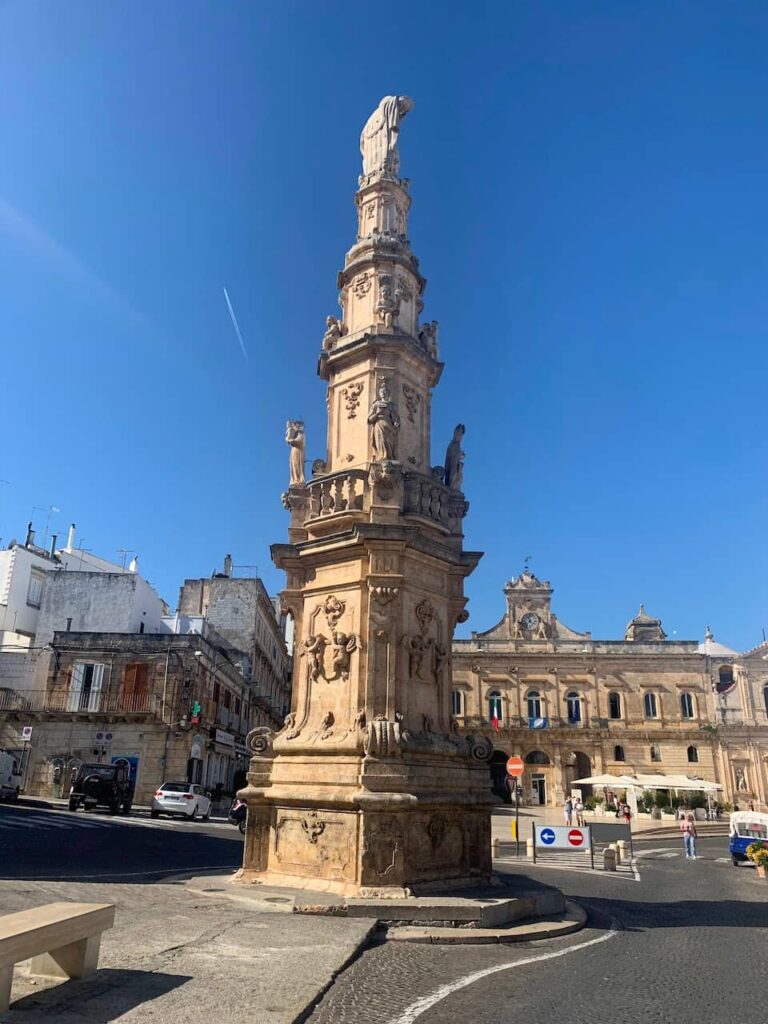 The Saint Oronzo's Column in Ostuni Italy 