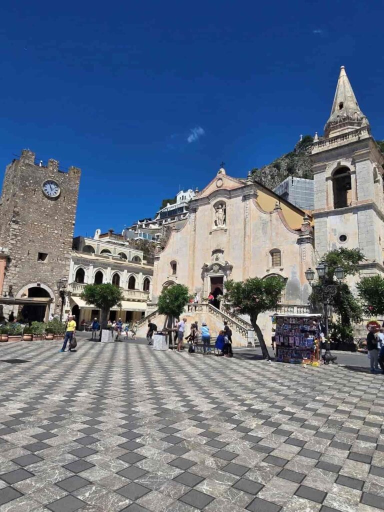 Planning A Trip To Sicily? Don’t Miss These 23 Bucket List Things to do in Taormina! 1 Piazza IX Aprile in Taormina Italy