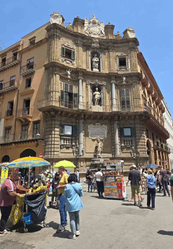 The Quattro Canti sqaure in Palermo, Sicily. It is unmissable in one day in Palermo