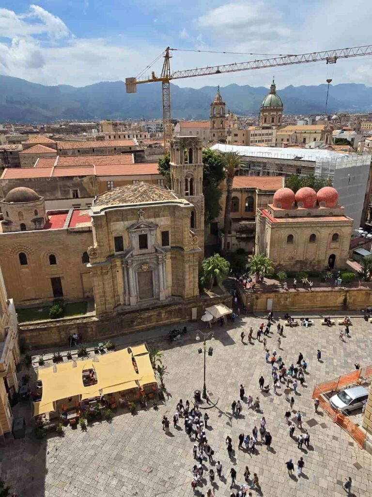 20 Unforgettable Things to Do in Palermo, Italy: Churches, Cannoli, and Crystal-Clear Seas 10 The viiew of La Martorana and San Cataldo from the rooftop of the Church of Saint Catherine of Alexandria