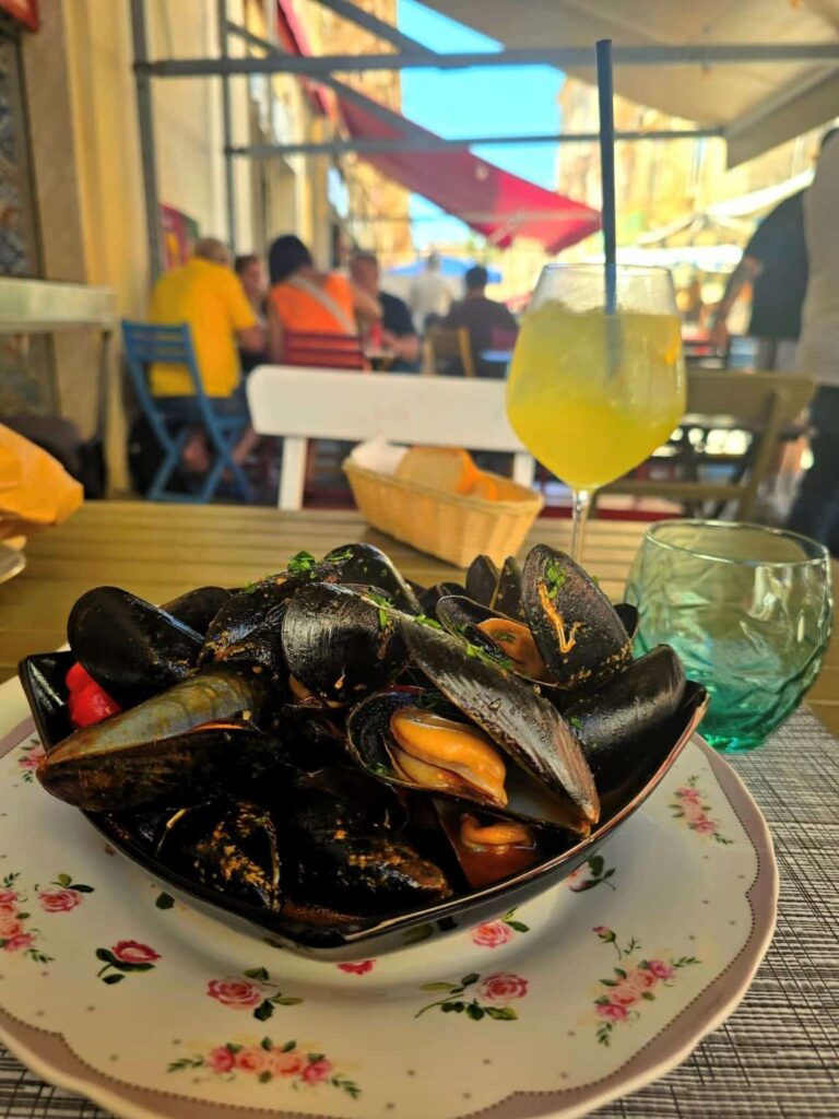 My plate of mussels at Trattoria da Michelone in Ortigia, Syracuse Italy