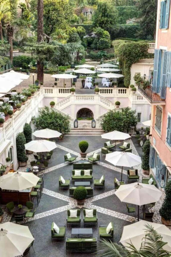 Hotel De Russie in Rome. . it is among the best hostels in Rome Italy. 