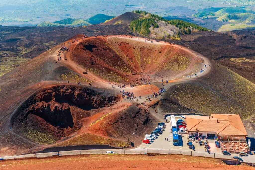 Mount Etna Sicily.The Etna volcano is among the best places to visit in Sicily Italy.