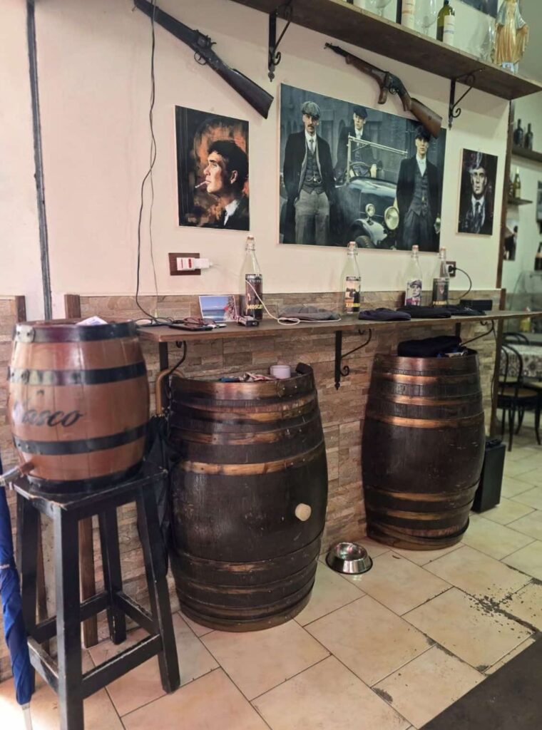 a mafia -themed bar in Palermo Sicily 