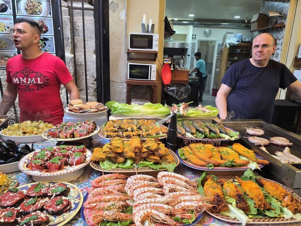 Discover the Most Amazing Palermo Food Markets — 3 Must-Visit Spots! 8 The Capo food market in Palermo. It is one of the most famous food markets in Palermo Sicily.
