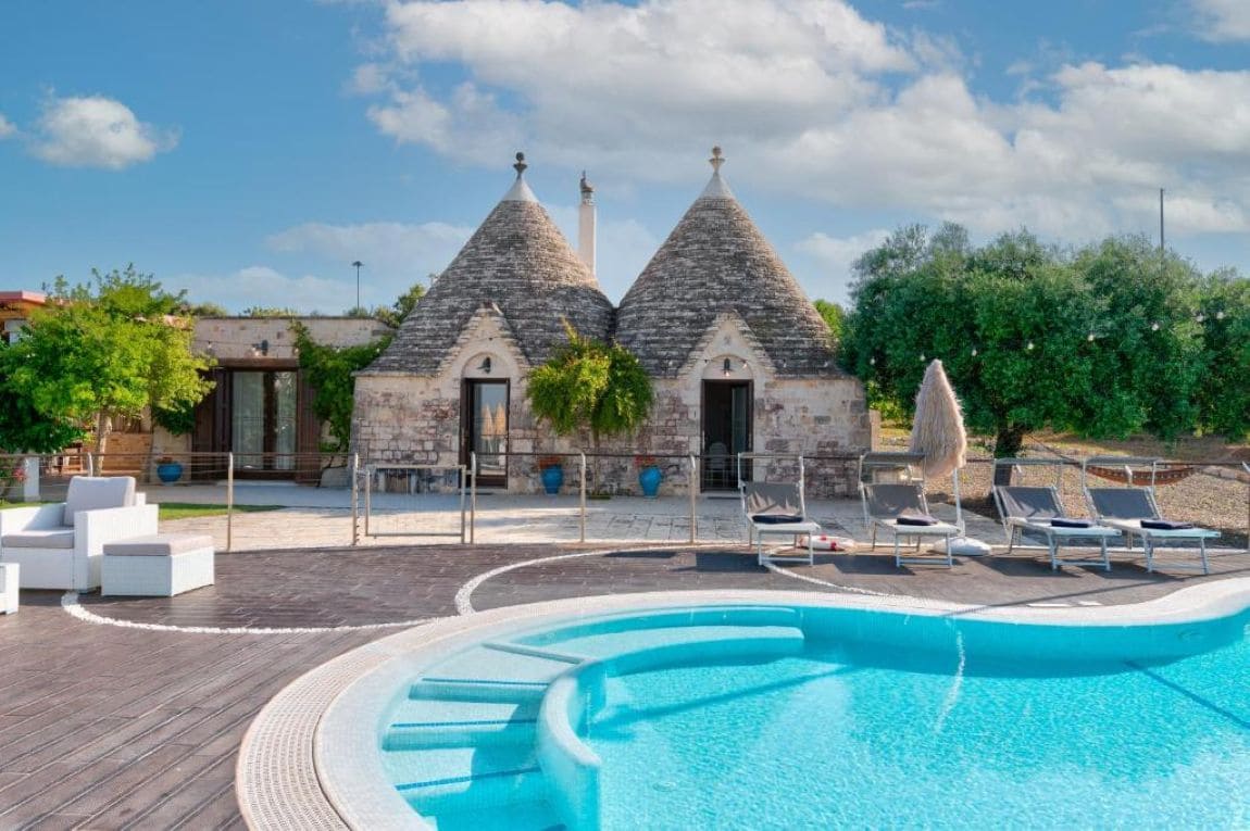 Trulli Ericla Luxury, Castellana Grotte. It is one of the best trulli hotel resorts in Puglia.