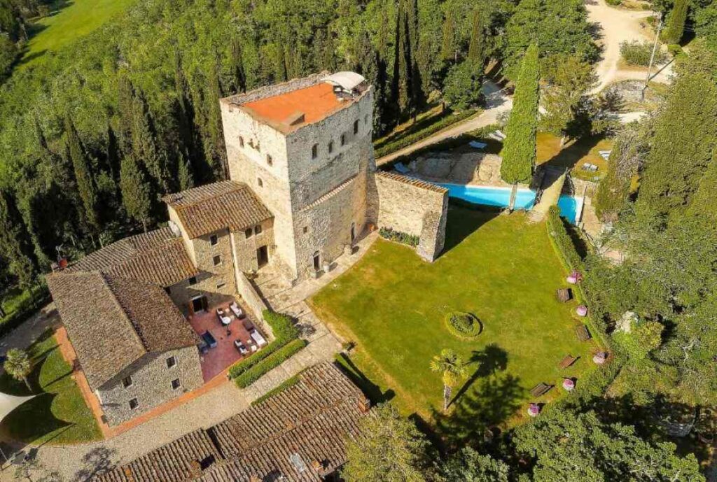 Castello di Tornano. It  is one of the best castle hotels in Tuscany. 