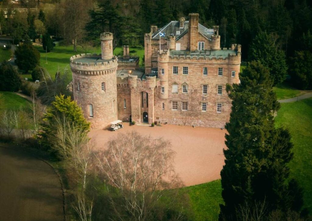 The Prettiest Castle Hotels in Scotland You’ll Want to Book Right Away 3 Dalhousie Castle Hotel. It is one of the best castle hotels in Scotland.