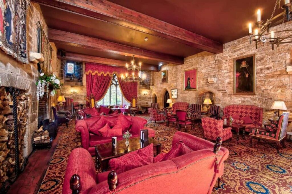 Langley Castle Hotel. it is one of the best castle hotels in england for christmas stays