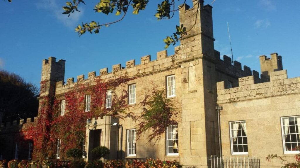 Tregenna Castle Resort . It is one of the best castle hotels in England to stay at Christmas holidays 