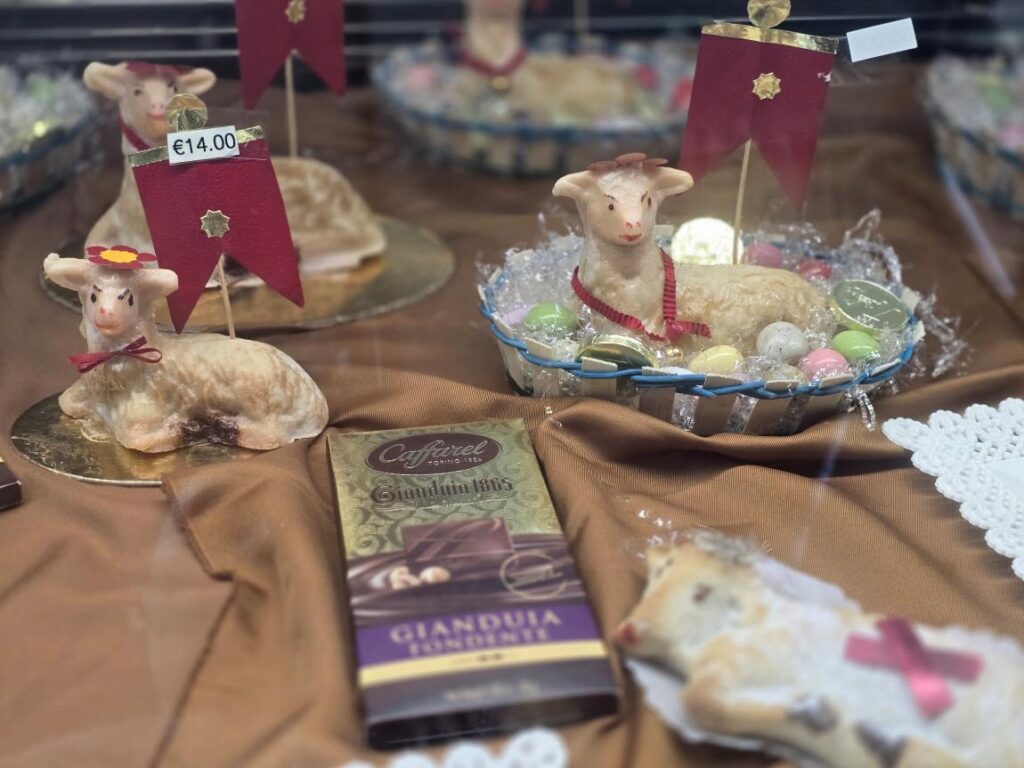 Sicilian Easter Lamb Cake: Almost Too Beautiful to Eat (7 Secrets) 2 Traditional Sicilian Easter lamb cakes displayed in a Trapani pastry shop